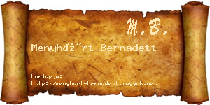 Menyhárt Bernadett névjegykártya